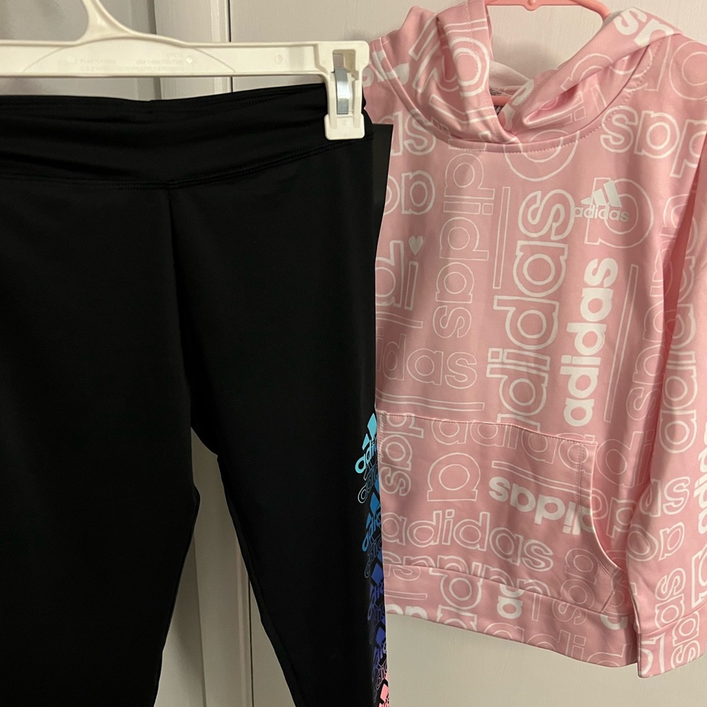 Brand new with tags Adidas leggings + sweatshirt